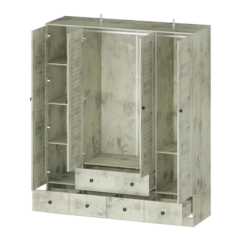 Armadio guardaroba 59W grande armadio autoportante bianco